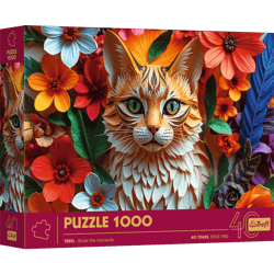 Puzzle 1000 3D 40-lecie Trefl Kot 40040