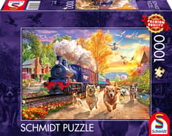 Puzzle 1000 PQ O psach, które ścigają się z koleją 114403