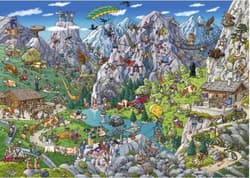 Puzzle 1000 Szalona wyprawa w góry (Puzzle+plakat)