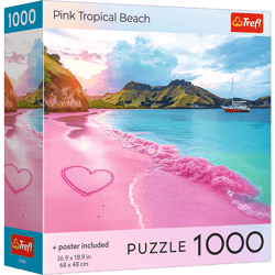 Puzzle 1000 USA Collection: Pink Tropical Beach