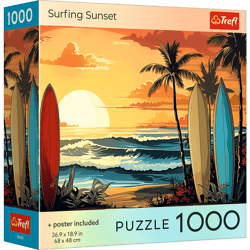 Puzzle 1000 USA Collection: Surfing Sunset