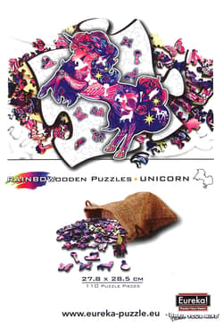 Galeria - zdjęcie nr. 5 - Puzzle 110 drewniane kolorowe Jednorożec