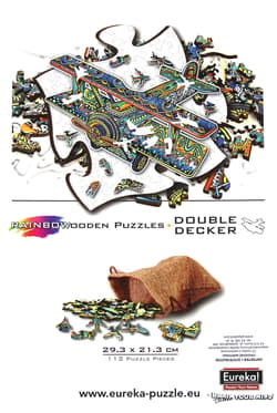 Galeria - zdjęcie nr. 4 - Puzzle 112 drewniane kolorowe Dwupłatowiec