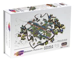 Puzzle 112 drewniane kolorowe Dwupłatowiec