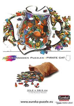 Galeria - zdjęcie nr. 2 - Puzzle 116 drewniane kolorowe Kot Pirat