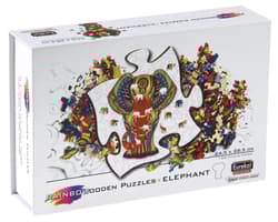 Puzzle 120 drewniane kolorowe Słoń