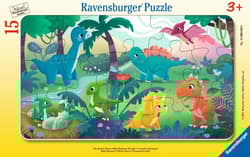 Puzzle 15 Baby Dinosaur Friends Frame