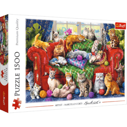 Puzzle 1500 Kociaki na sofie 26198