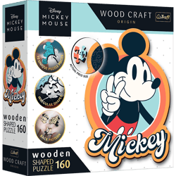 Puzzle 160 drewniane konturowe Retro Myszka Mickey 20191