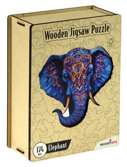 Puzzle 174 drewniane kolorowe Słoń