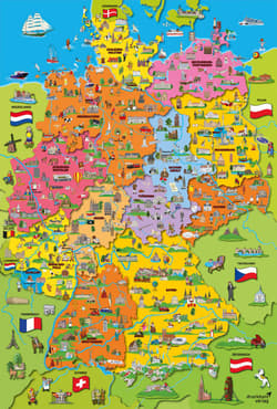 Galeria - zdjęcie nr. 2 - Puzzle 200 Ilustrowana Mapa Niemiec 108353