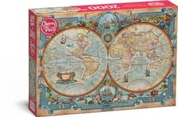 Puzzle 2000 CherryPazzi Great Discoveries World Map 50125