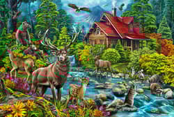 Galeria - zdjęcie nr. 2 - Puzzle 2000 Leśna chatka z czerwonym dachem 113114