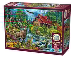 Puzzle 2000 Leśna chatka z czerwonym dachem 113114