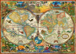 Galeria - zdjęcie nr. 2 - Puzzle 2000 PQ Mapa świata i mityczne stworzenia 112346