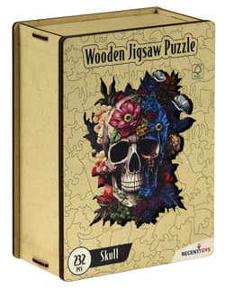 Puzzle 232 drewniane kolorowe Czaszka