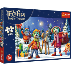 Puzzle 24 Maxi Trefliki lepią bałwana 14375