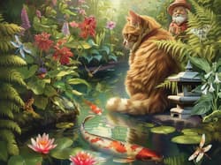Galeria - zdjęcie nr. 2 - Puzzle 275 XL Ryby Koi kot i krasnal