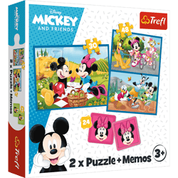 Puzzle 2w1 + memos Poznaj bohaterów Disney 93344