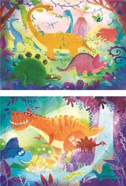 Galeria - zdjęcie nr. 2 - Puzzle 2w1 super kolor Śmieszne dinozaury 24755