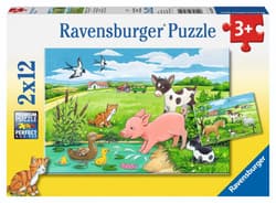 Puzzle 2x12 Baby Farm Animals
