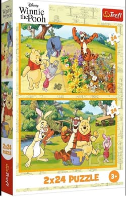 PUZZLE 2x24 - Dzień w ogrodzie" / Disney Winnie the Pooh FSC Mix 70% 34436
