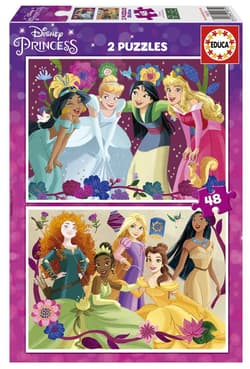 Puzzle 2x48 Księżniczki z bajek Disneya