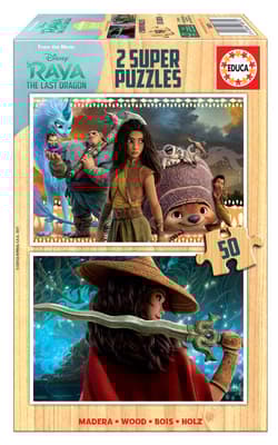 Puzzle 2x50 Raya i ostatni smok drewniane 110533