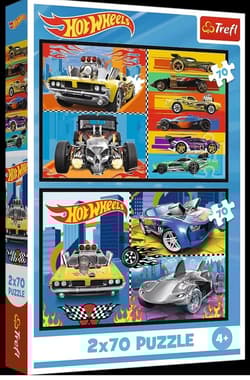 PUZZLE 2x70 - Samochodziki Hot Wheels 34442