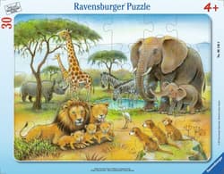 Puzzle 30 African Animal World Frame