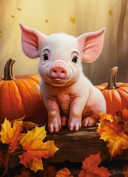 Galeria - zdjęcie nr. 2 - Puzzle 300 Cute Fall Piglet B-030569