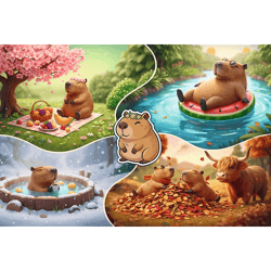 Galeria - zdjęcie nr. 2 - Puzzle 300 Cztery pory roku z kapibarami 23052