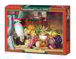 Puzzle 3000 Kopia martwej natury z owocami i kakadu, Josef Schuster C-300143-2