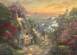 Galeria - zdjęcie nr. 2 - Puzzle 3000 PQ Wioska z latarnią morską w tle T.Kinkade 108140
