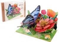 Puzzle 3D drewniane motyl na kwiatach