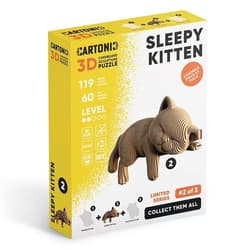 Puzzle 3D z kartonu Śpiący kotek