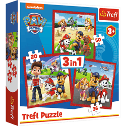 Puzzle 3w1 Wesołe pieski Paw Patrol 34867