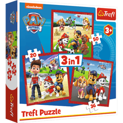 Puzzle 3w1 Wesołe pieski Paw Patrol 34867