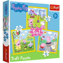 PUZZLE 3W1 WESOŁY DZIEŃ PEPPY ŚWINKA PEPPA 34849