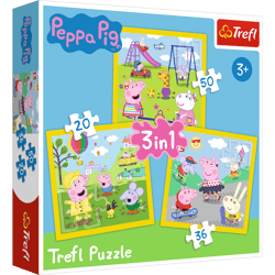PUZZLE 3W1 WESOŁY DZIEŃ PEPPY ŚWINKA PEPPA 34849