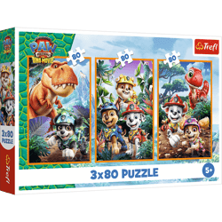 Puzzle 3x80 Bohaterowie Dinozaurów Paw Patrol 34905