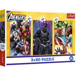 Puzzle 3x80 Dni pełne akcji MARVEL THE AVENGERS34883