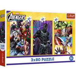 Puzzle 3x80 Dni pełne akcji MARVEL THE AVENGERS34883