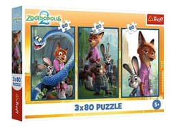 Puzzle 3x80 Zwierzakowe śledztwo Disney Zootopia 2 34897