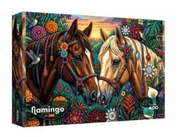 Puzzle 400 Flamingo - Kwiecisty galop TREFL