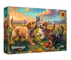 Puzzle 400 Flamingo - Szczenięce figle TREFL