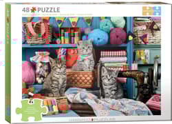 Puzzle 48 Kittens in the Sewing Room by Greg Cuddiford 6748-6020