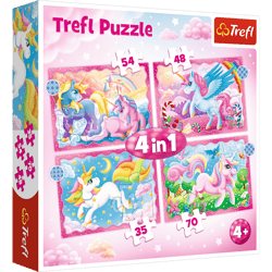 Puzzle 4w1 (12,15,20,24) Jednorożce i magia 34389