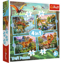 Puzzle 4w1 (12,15,20,24) Wyjątkowe dinozaury 34609