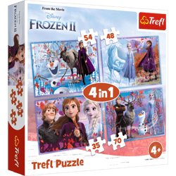 Puzzle 4w1 (35,48,54,70) Podróż w nieznane Frozen 2 34323